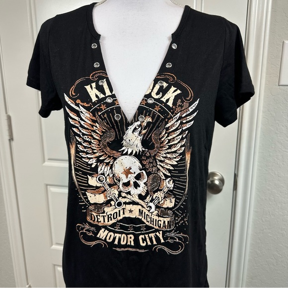 Motor City Detroit Michigan Rock N Roll Graphic Grunge Shirt Black Size Small - Picture 2 of 8